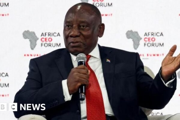 Cyril Ramaphosa says Afrikaners ‘running away’ from South Africa to US are ‘cowards’